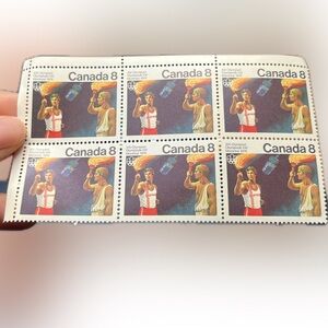 🎈4/$20 - #681 CANADA 1976 “Olympic Torch” 8¢ UL 6-Stamp Block.